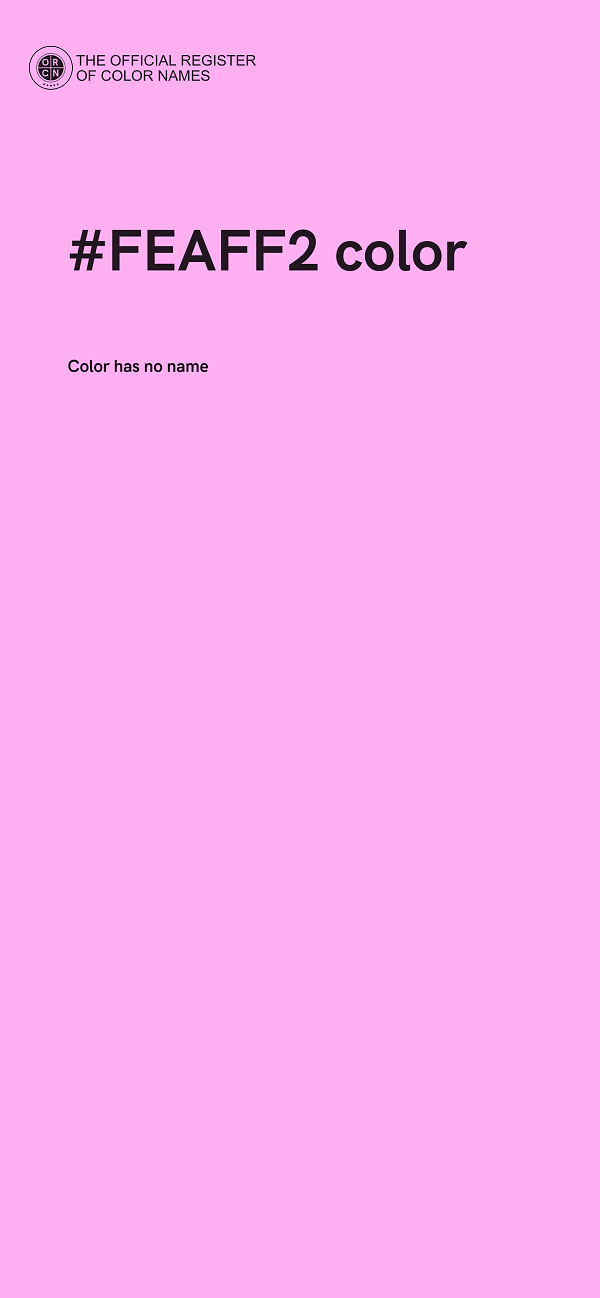#FEAFF2 color image