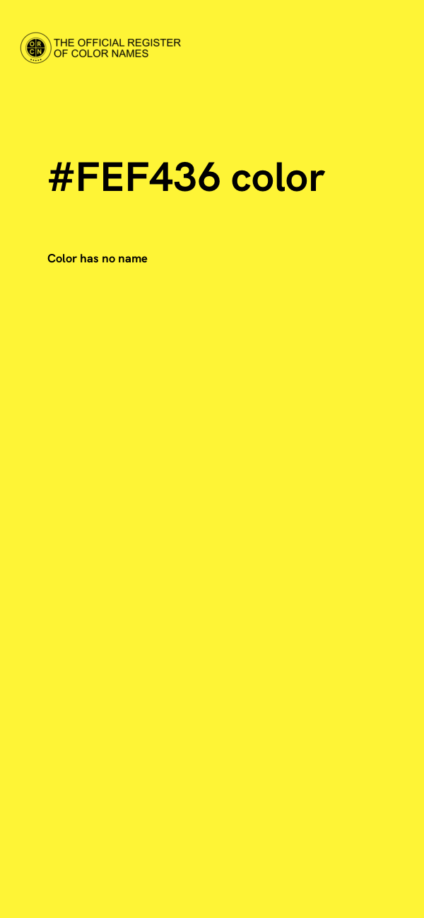 #FEF436 color image