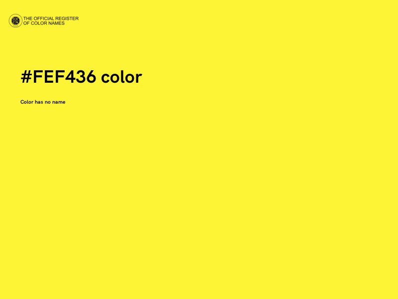 #FEF436 color image