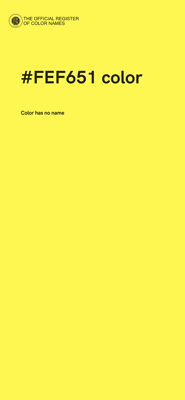 #FEF651 color image