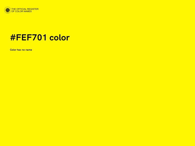#FEF701 color image