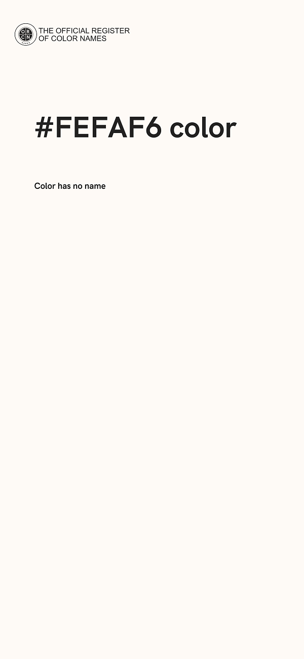 #FEFAF6 color image