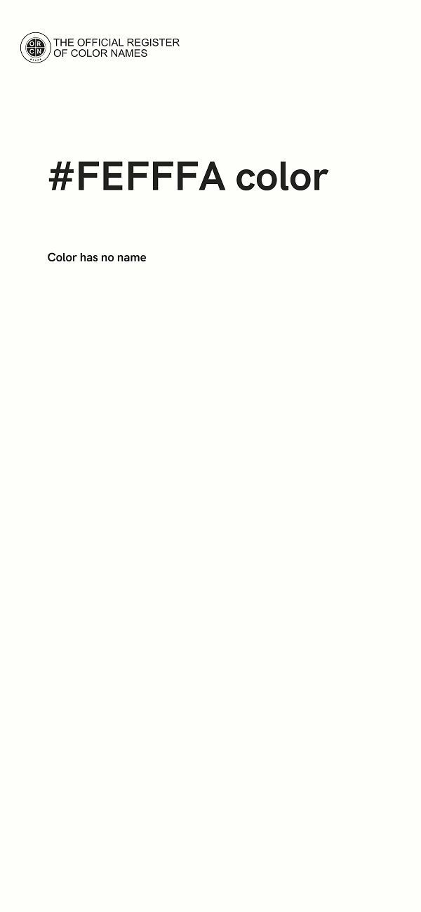#FEFFFA color image