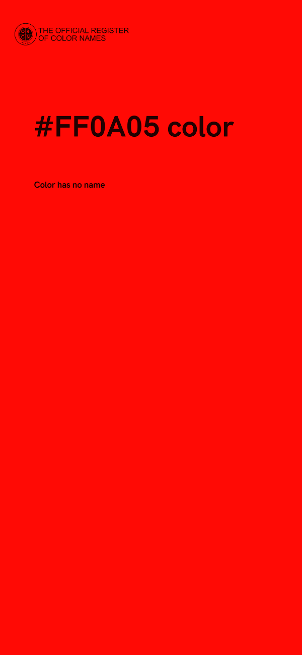 #FF0A05 color image