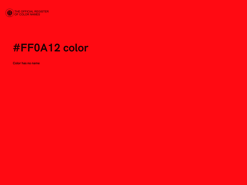 #FF0A12 color image