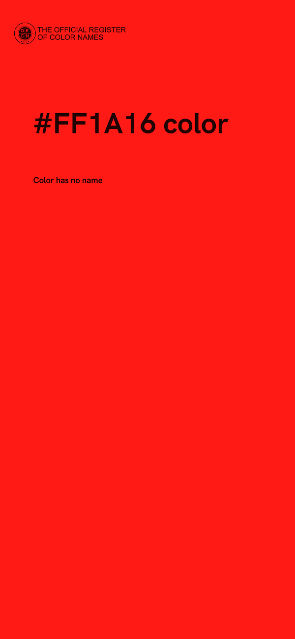 #FF1A16 color image
