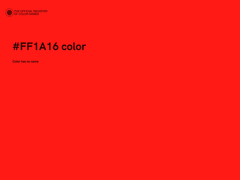 #FF1A16 color image
