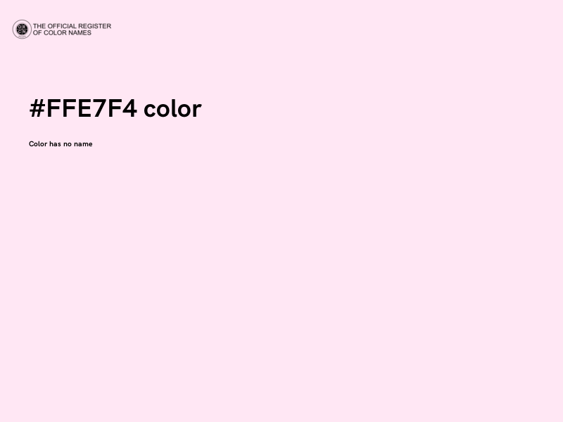 #FFE7F4 color image