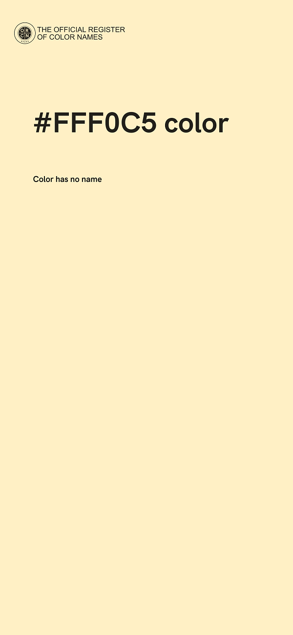 #FFF0C5 color image