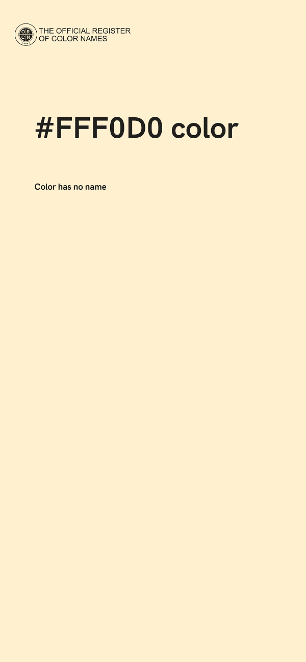 #FFF0D0 color image