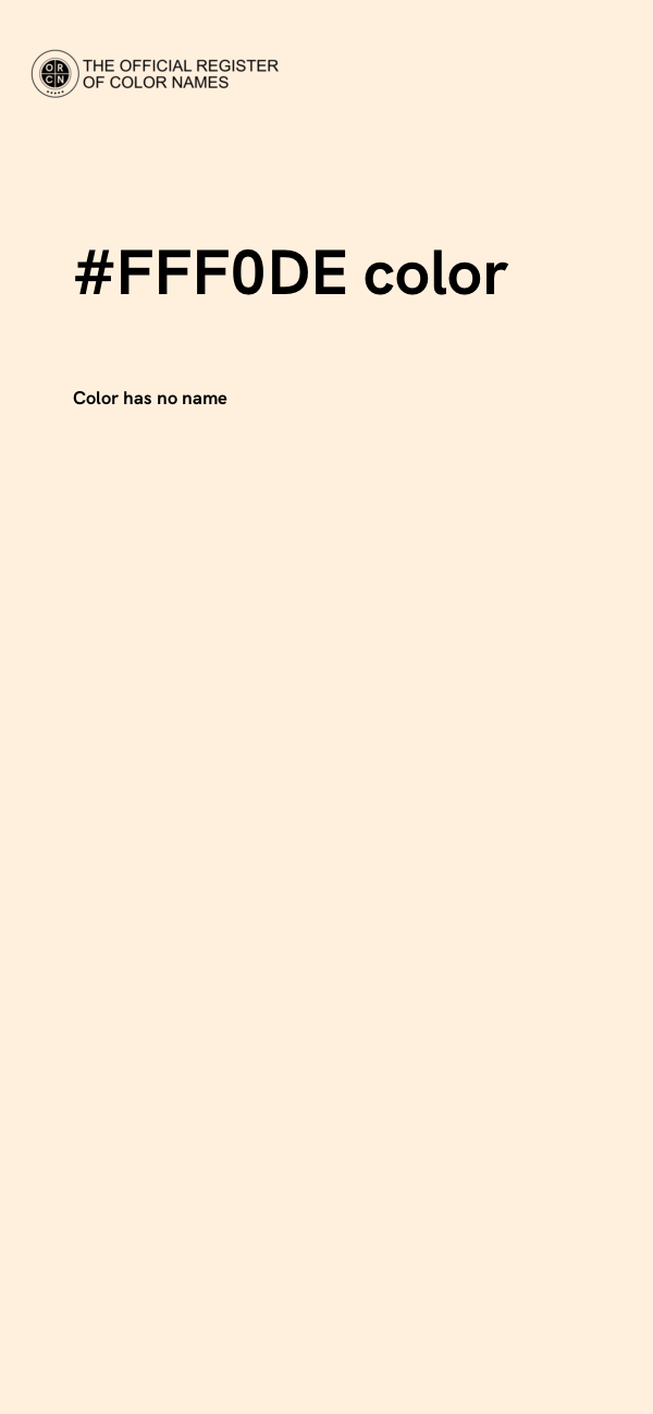 #FFF0DE color image