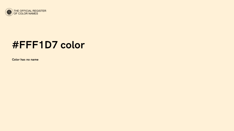 #FFF1D7 color image