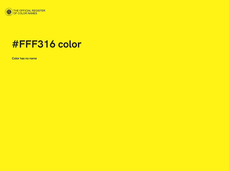 #FFF316 color image