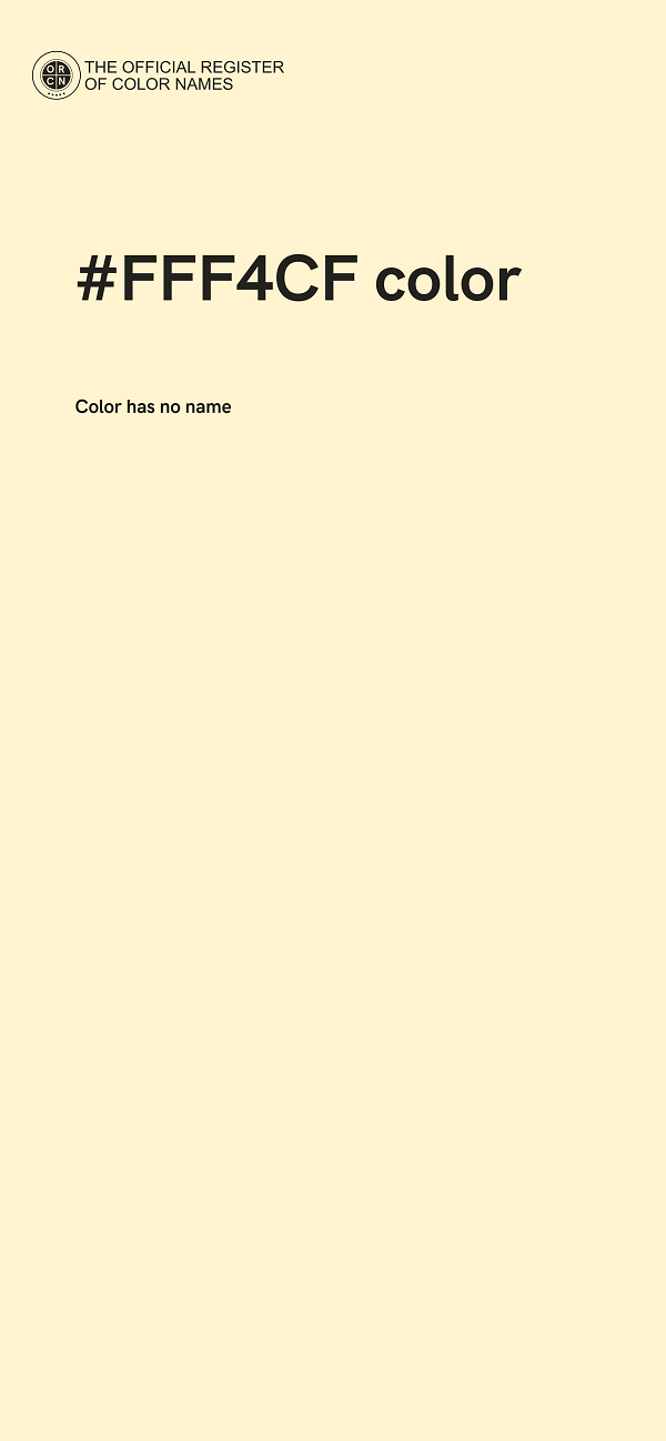 #FFF4CF color image