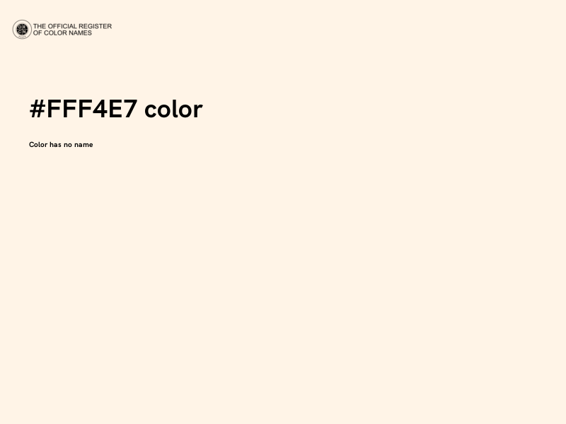 #FFF4E7 color image
