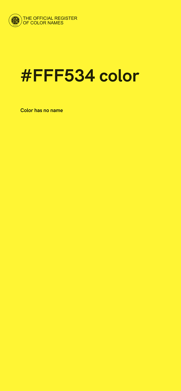 #FFF534 color image