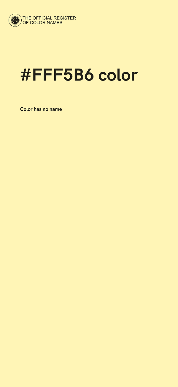 #FFF5B6 color image