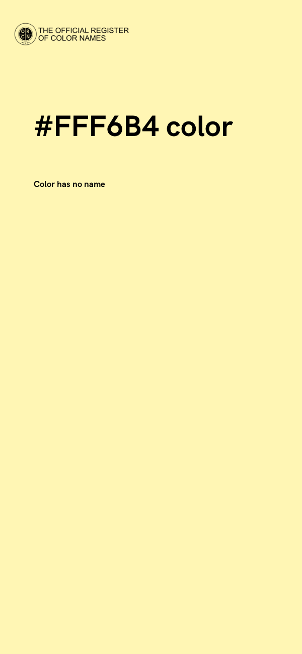 #FFF6B4 color image