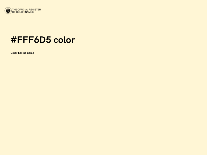 #FFF6D5 color image