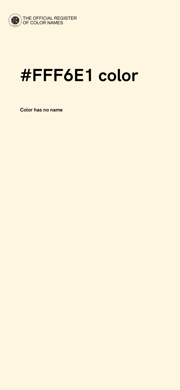 #FFF6E1 color image