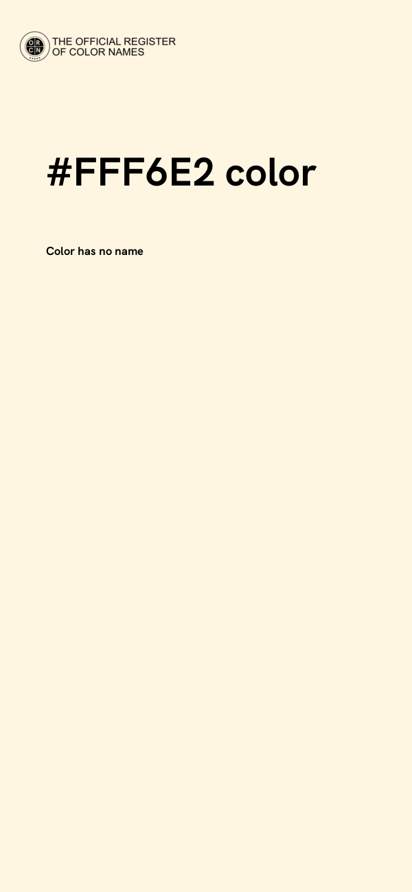 #FFF6E2 color image