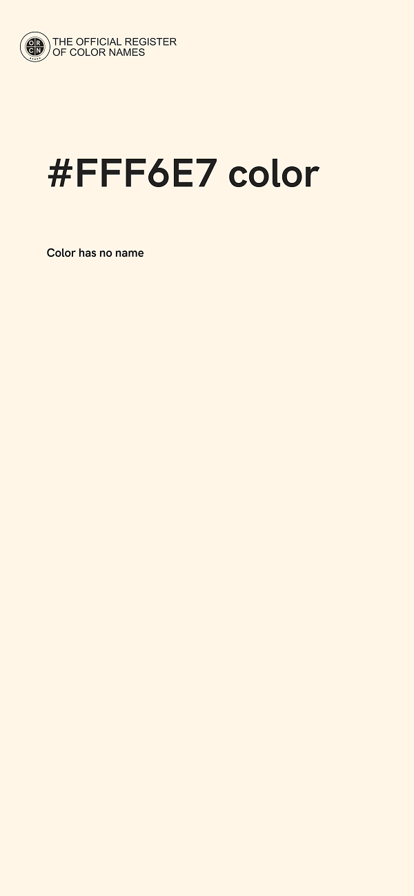 #FFF6E7 color image