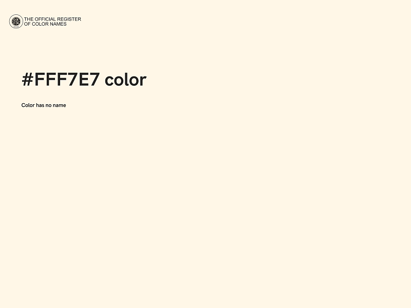 #FFF7E7 color image