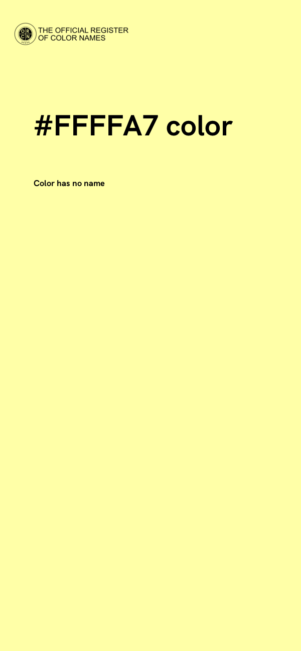 #FFFFA7 color image