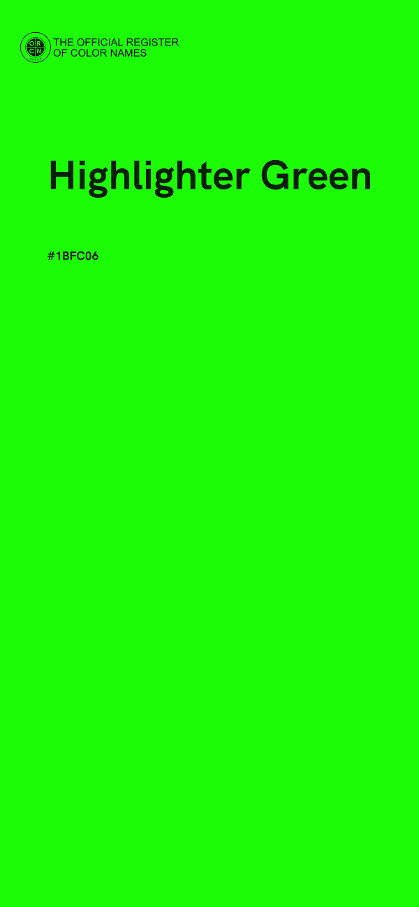 #1BFC06 - Highlighter Green color image