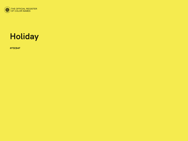 #F5EB4F - Holiday color image