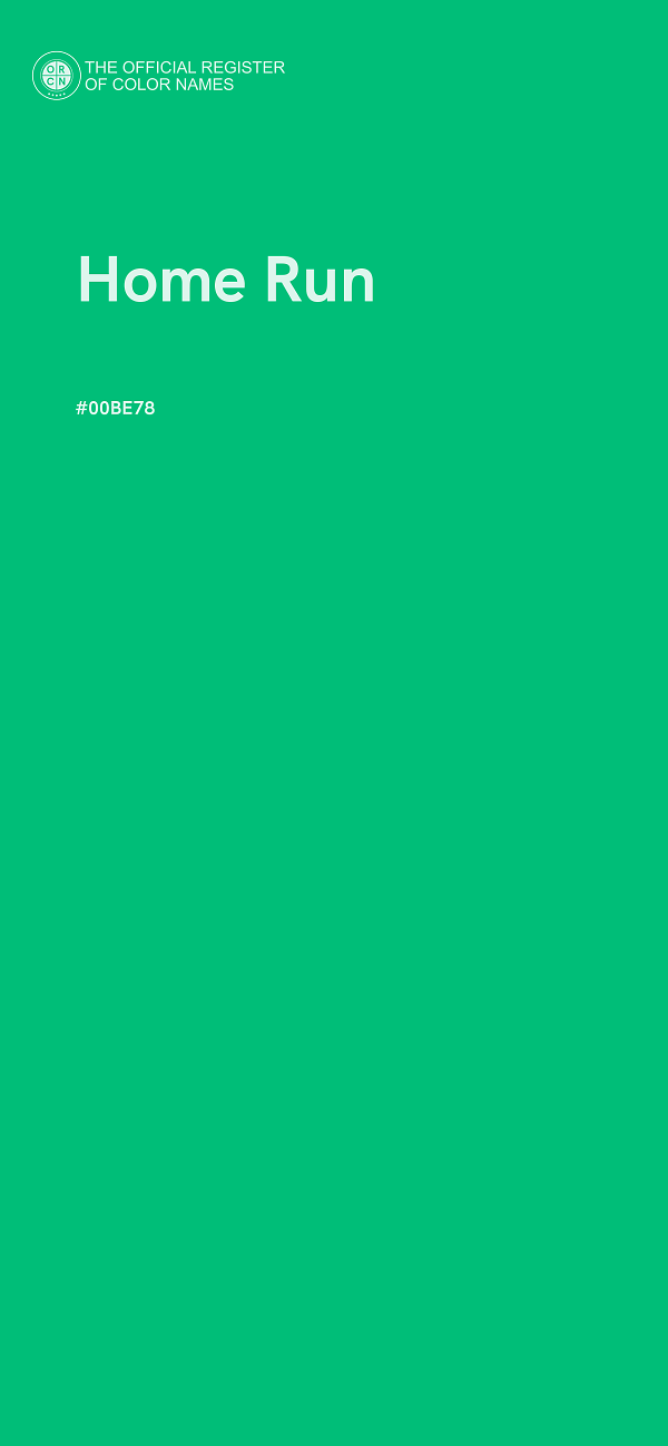 #00BE78 - Home Run color image