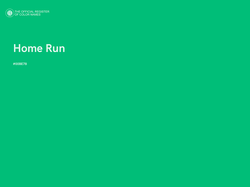 #00BE78 - Home Run color image