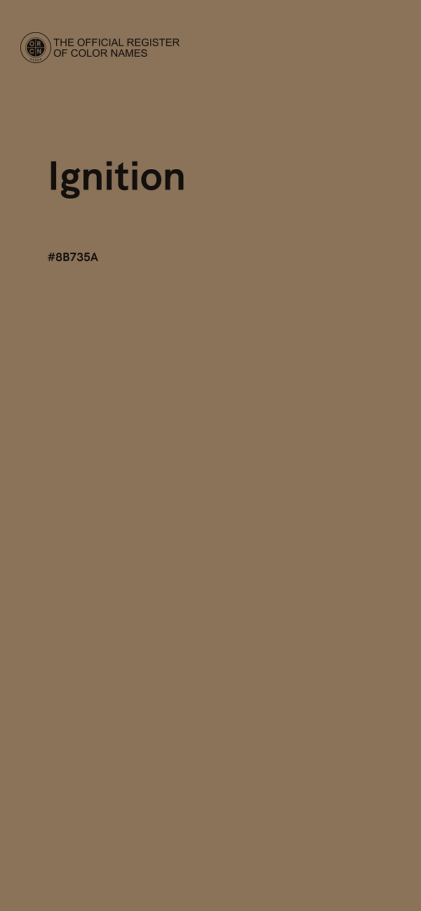 #8B735A - Ignition color image