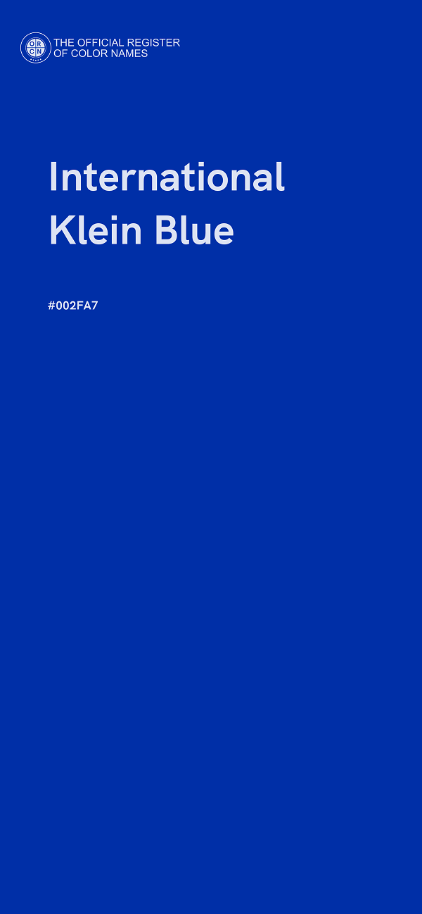 #002FA7 - International Klein Blue color image