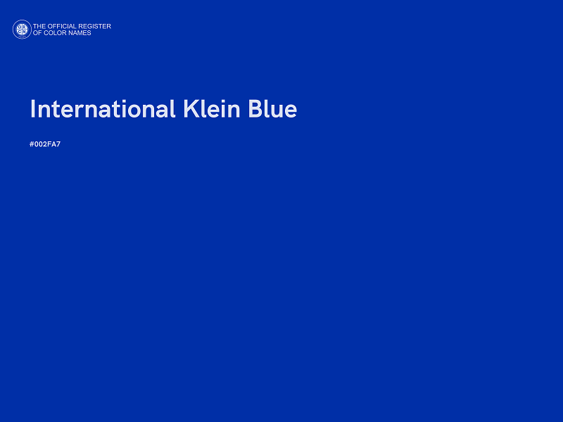 #002FA7 - International Klein Blue color image