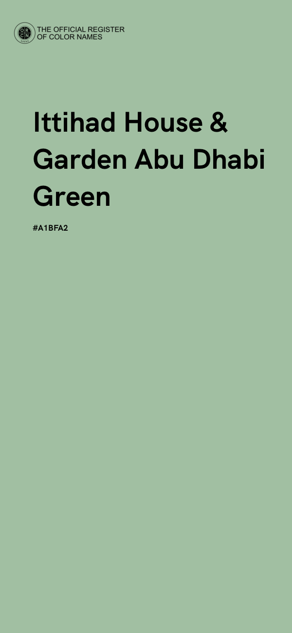 #A1BFA2 - Ittihad House & Garden Abu Dhabi Green color image