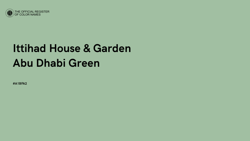 #A1BFA2 - Ittihad House & Garden Abu Dhabi Green color image