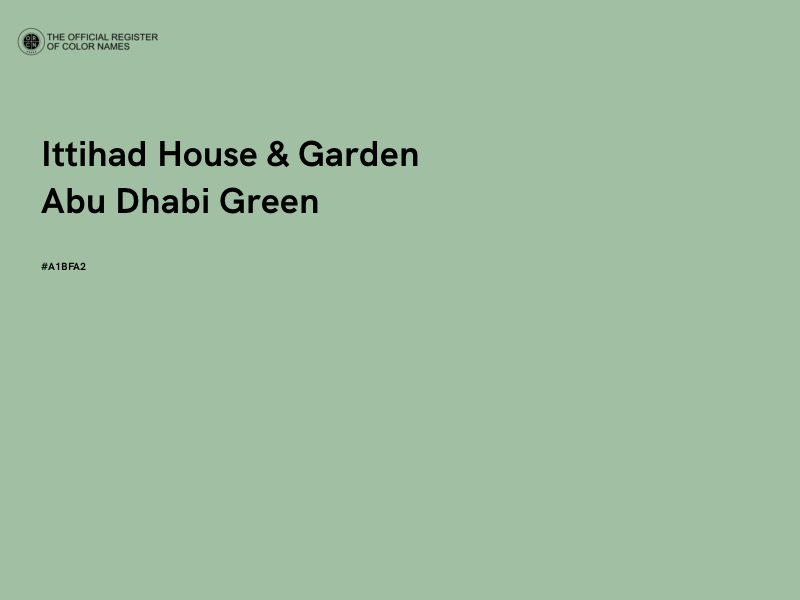 #A1BFA2 - Ittihad House & Garden Abu Dhabi Green color image