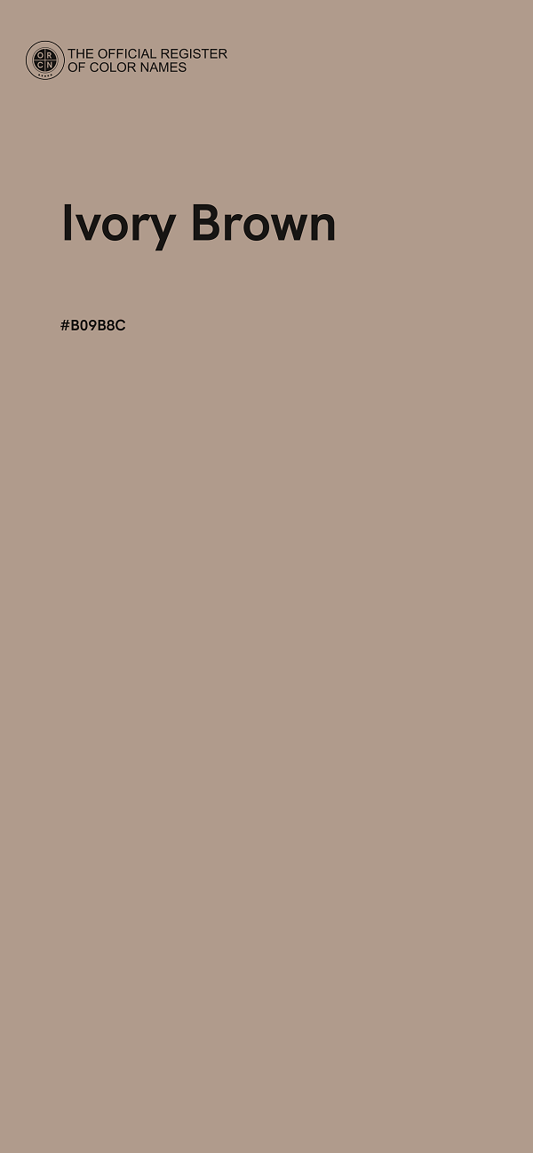 #B09B8C - Ivory Brown color image