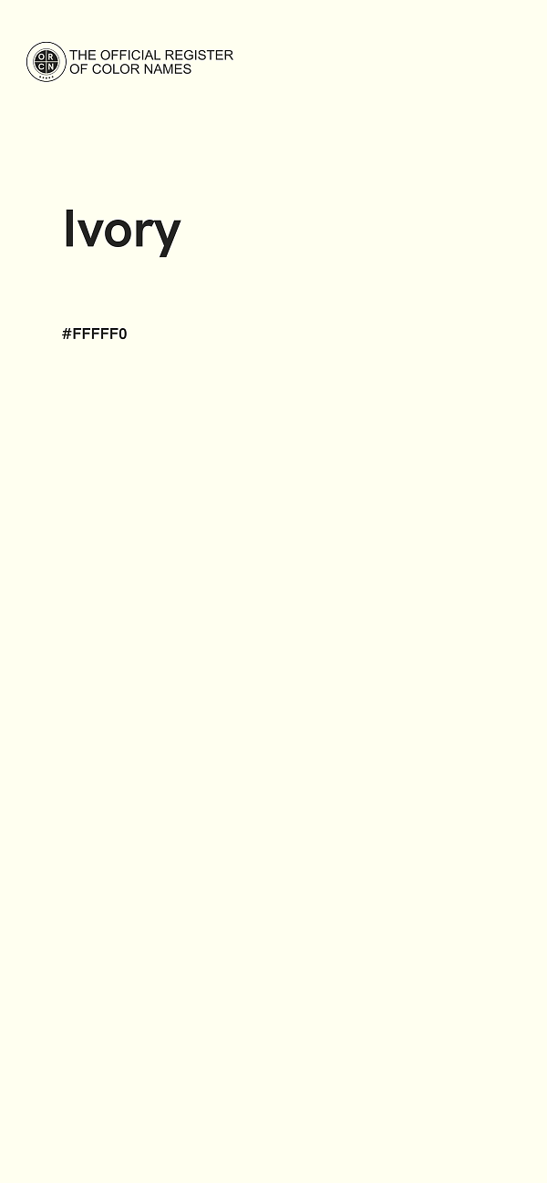 #FFFFF0 - Ivory color image