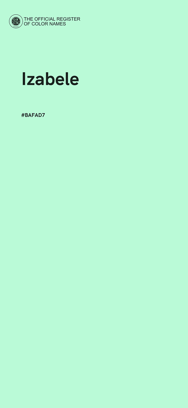 #BAFAD7 - Izabele color image