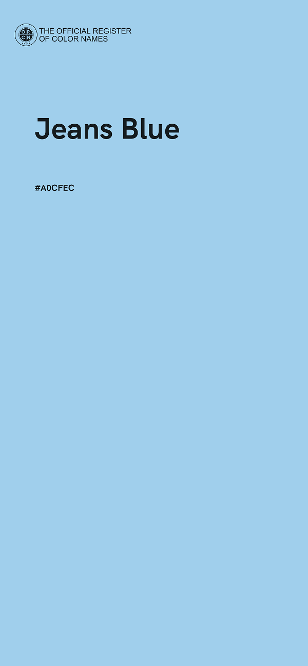 #A0CFEC - Jeans Blue color image