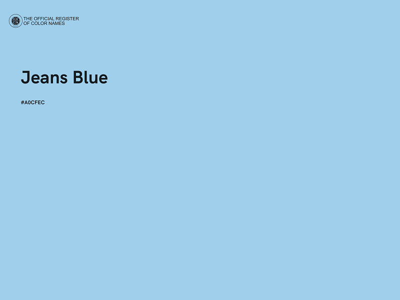 #A0CFEC - Jeans Blue color image