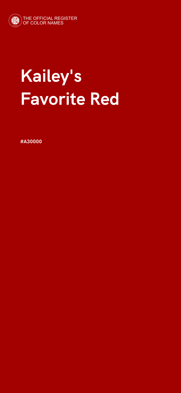 #A30000 - Kailey's Favorite Red color image