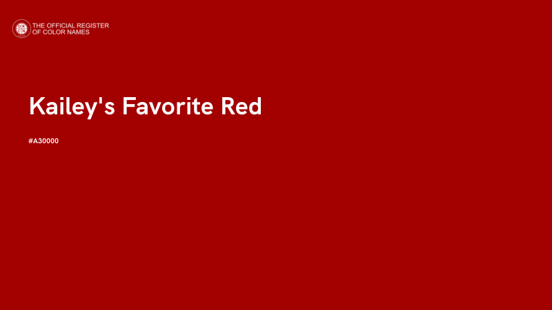 #A30000 - Kailey's Favorite Red color image