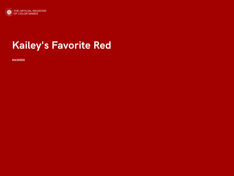 #A30000 - Kailey's Favorite Red color image