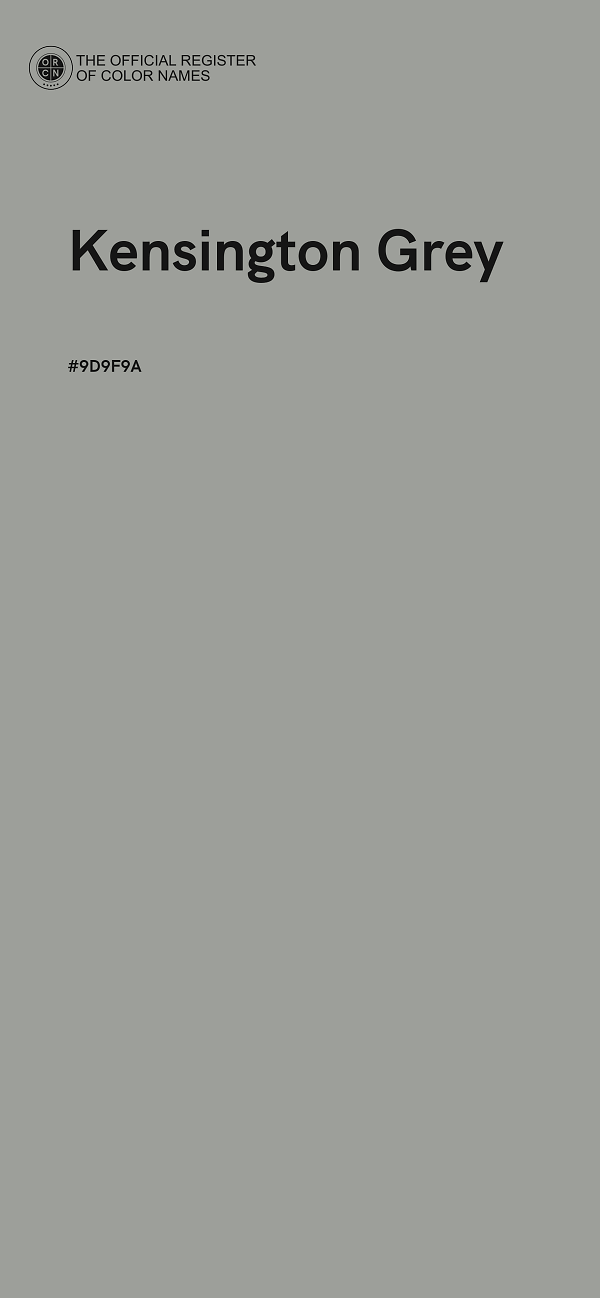 #9D9F9A - Kensington Grey color image