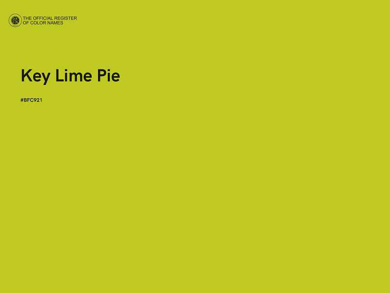 #BFC921 - Key Lime Pie color image