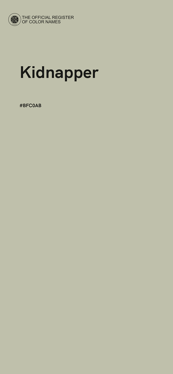 #BFC0AB - Kidnapper color image