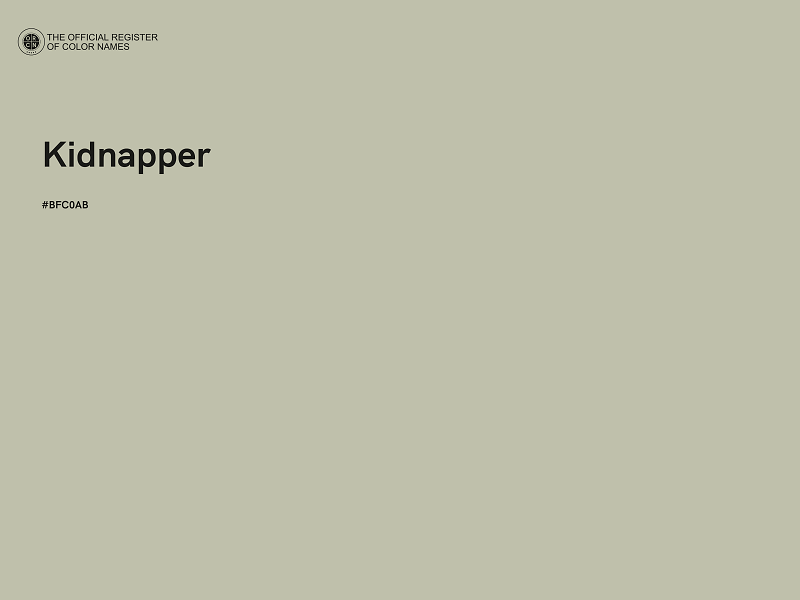 #BFC0AB - Kidnapper color image